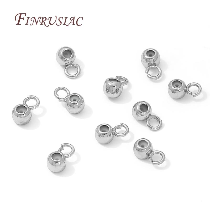 18K Gold Plated Silicone Round Beads with Ring,Silicone Stopper Bead,Positioning End Beads Accessories,Jewelry Making Supplies