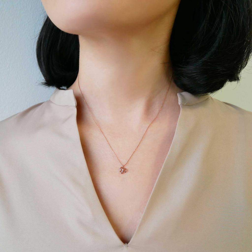 Vendome Aoyama Necklace K10 Pink Gold Diamond Christine Rose AJAN132440DI [Official]