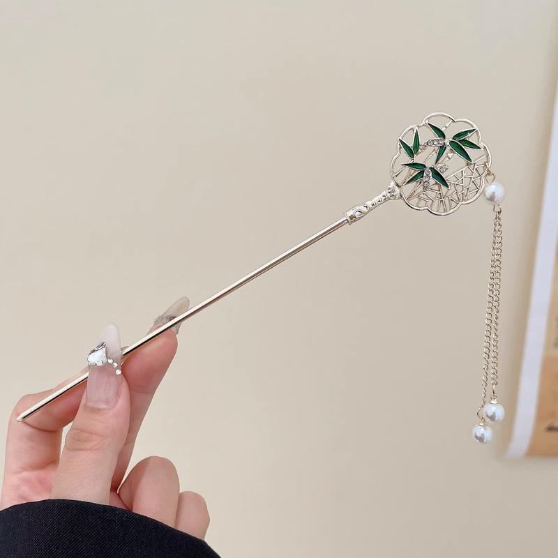 Chinesische High-End Quasten Haarnadel: Hanfu-Haaraccessoire im antiken Stil aus Holz