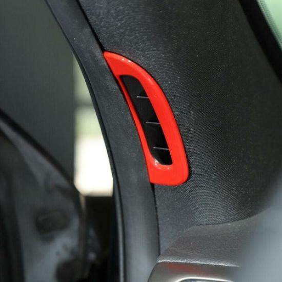 For 2011- Jeep Grand Cherokee Red Front A-Pillar Air Vent Frame Trim Covers