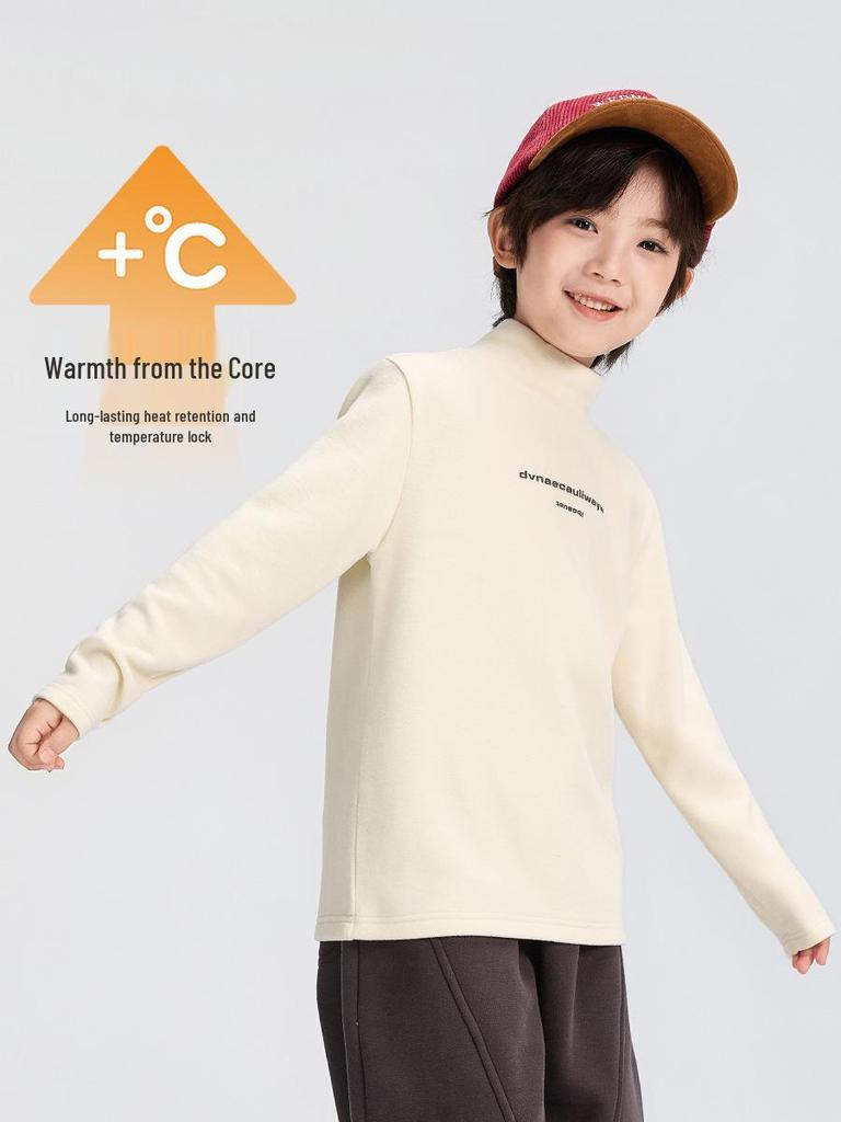 Fairy Tale Memory Chłopięca aksamitna warstwa bazowa 2025: Zimowy półwysoki dekolt dla dzieci średnich i dużych.