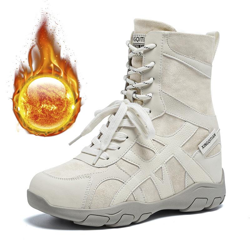 

Autumn and winter new Maillard short boots cm invisible inner height increase rhubarb boots Martin boots women 40