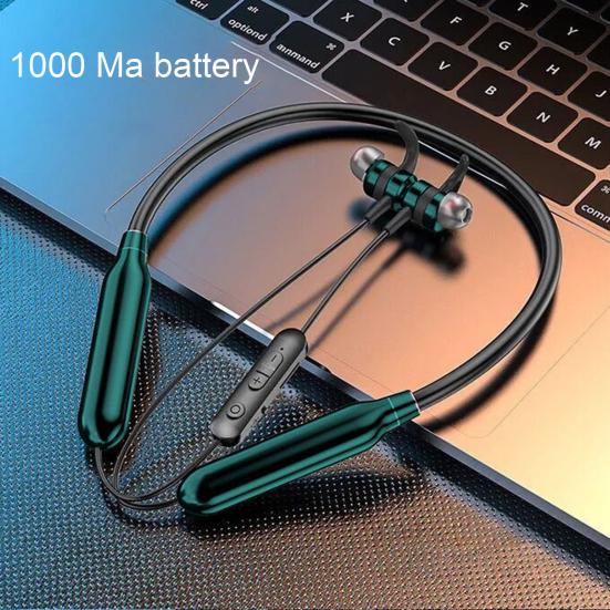 Neckband Earphone Magnetic Noise Reduction IPX5 Waterproof Sport Wireless Bluetooth-compatible Headset for Mobile Phone