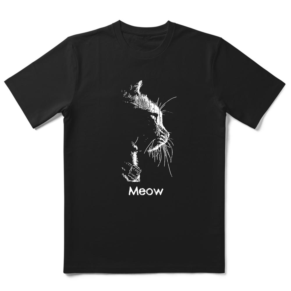 COOLMIND 100% Cotton Cool Mens Tee Shirt Casual Cool Cat Print Men Tshirt Loose Summer Short Sleeve Men T Shirt o-neck t-shirt