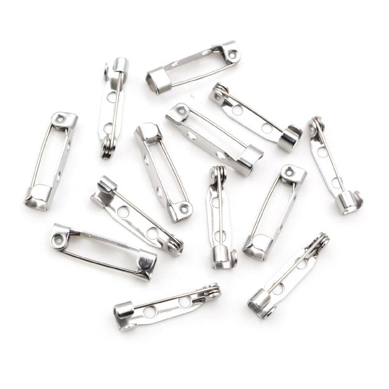 20pcs/lot 14 17 19 25 32mm 316 Stainless Steel Brooch Clip Pins Safety Brooch Settings Blank For DIY Jewelry Making Supplies
