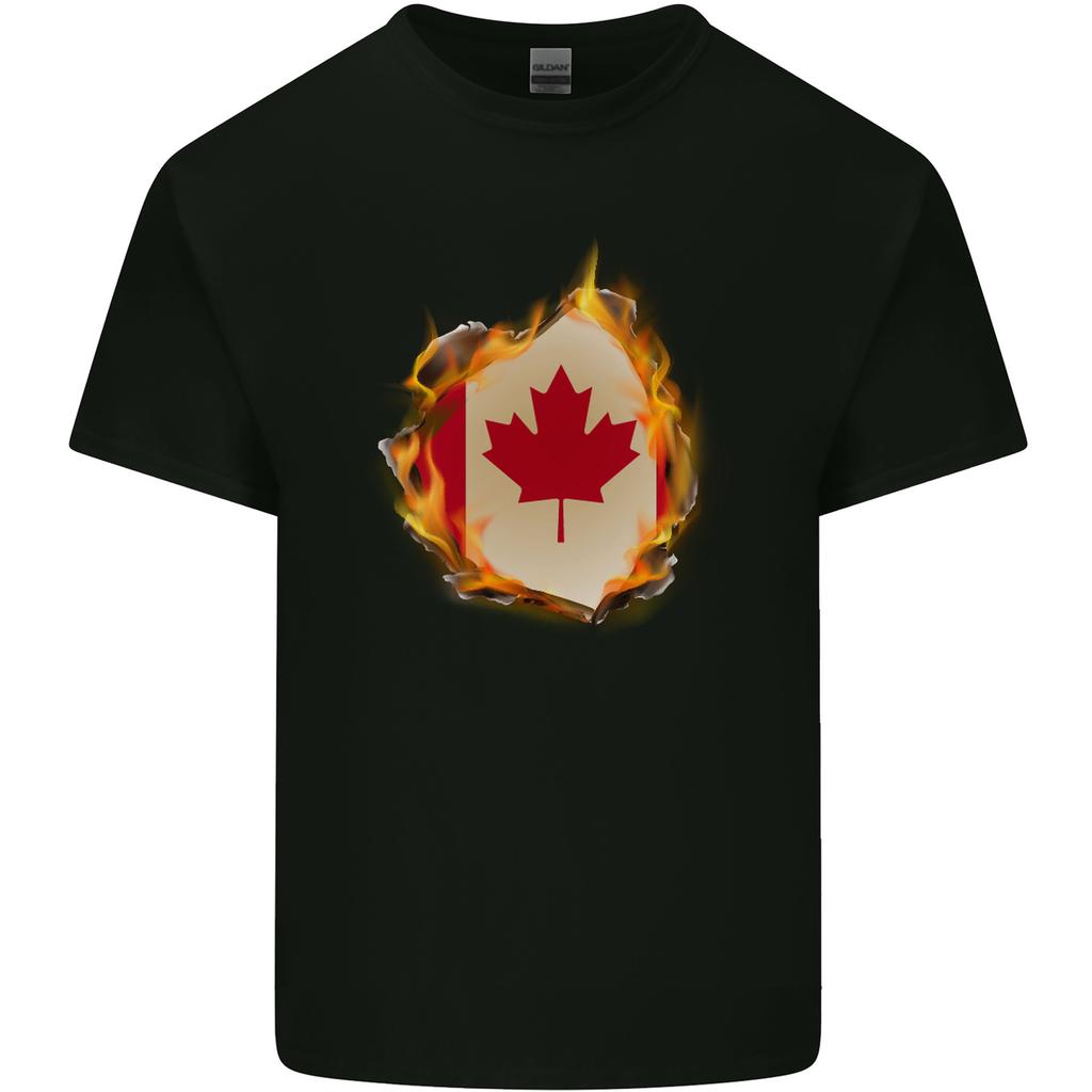 The Canadian Maple Leaf Flag Fire Canada Unisexs Light Cotton TShirt