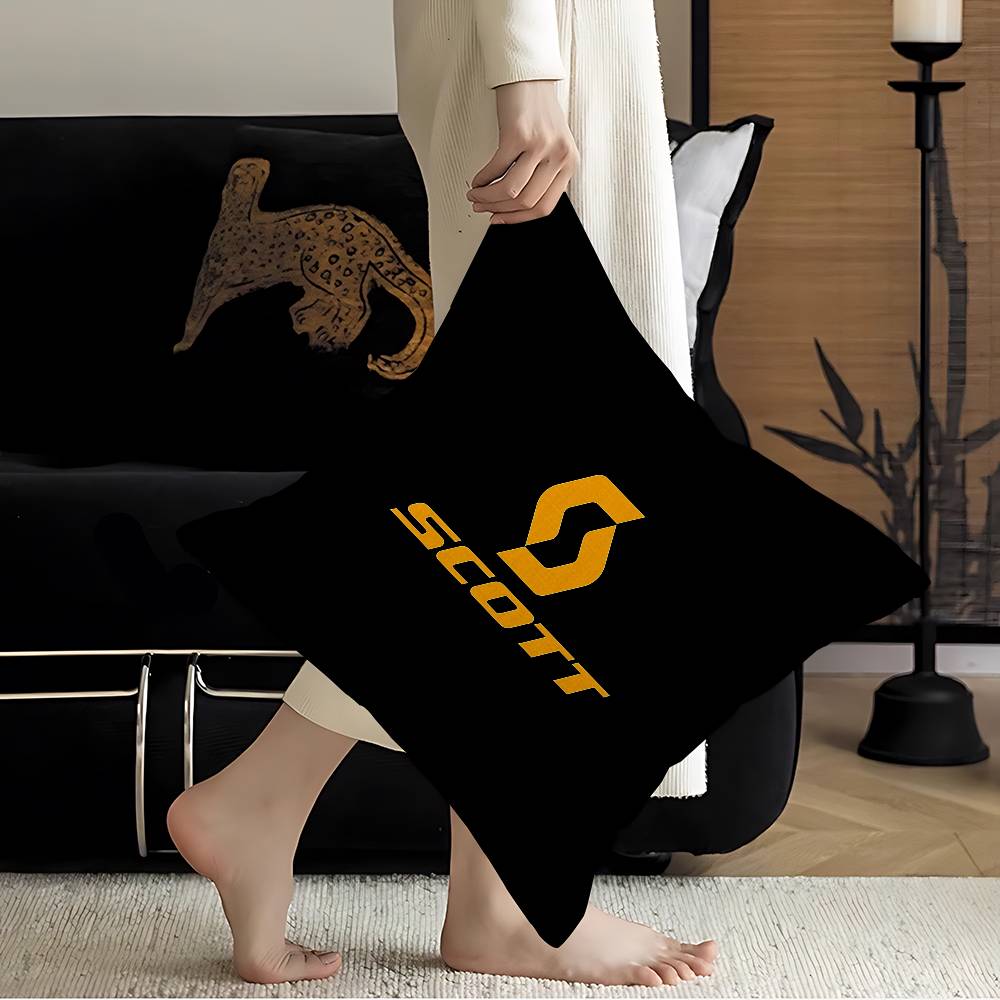 S-Scotts Bike Logo Pillow Cover For Bedroom Room And Living Room Sofa Decorative Cushion Cover