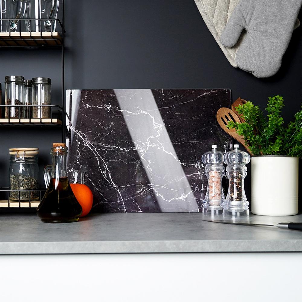Deska Kuchenna Do Krojenia Szklana Antypoślizgowa Czarny Marmur 30x40 Cm