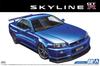 Aoshima Bunka Kyozai The Model Car Nissan BNR34 Skyline Plastic Model Kit 1/24 GT-R V-specII '02