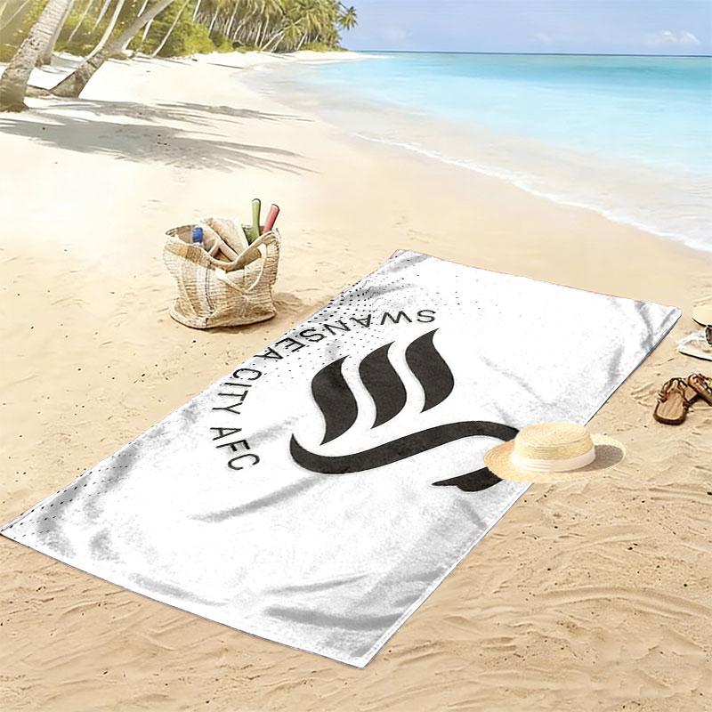Swansea City AFC Print Strandtuch, Großes Weiches Schnelltrocknendes Handtuch für Strand Camping Schwimmen