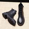 New Martin Boots Women's British Style Autumn Thin Breathable Versatile Platform Locomotive Short Boots Spring and Autumn Single Boots