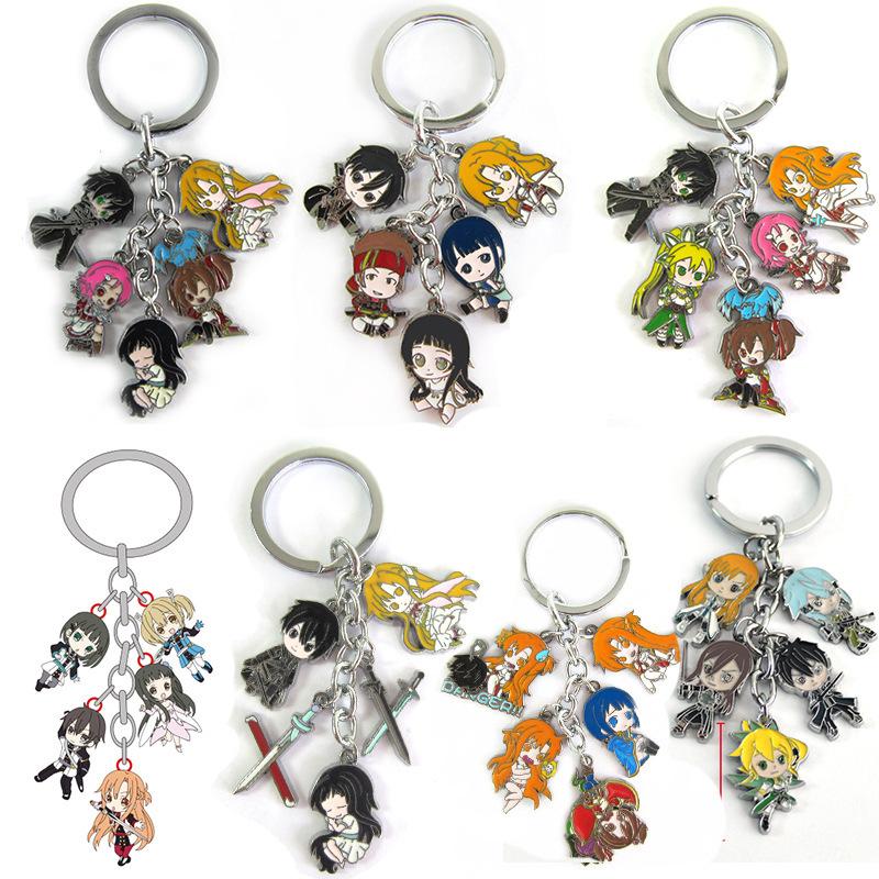 Llavero colgante de metal del anime Sword Art Online, Asuna, Kirito, Yui, llavero para coche, mochila, accesorios de decoración, regalo, juguete