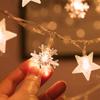 Christmas Tree Snowflake LED String Lights Banner Christmas Decoration 2025 for Home Navidad Xmas Tree Decor Fairy Light Pendant