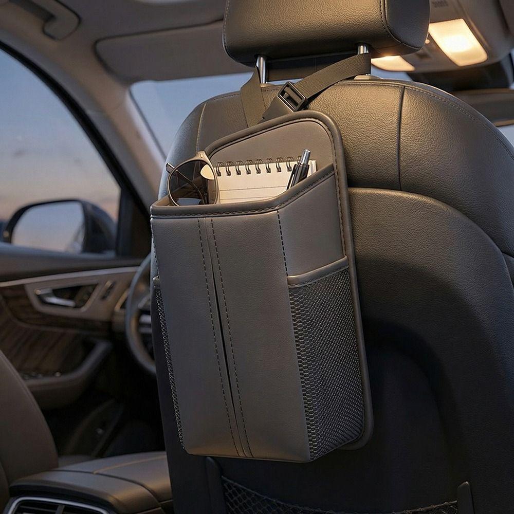Folding Design Auto Interior Seat Organizer Center Console Tissue Bag  Car Storage