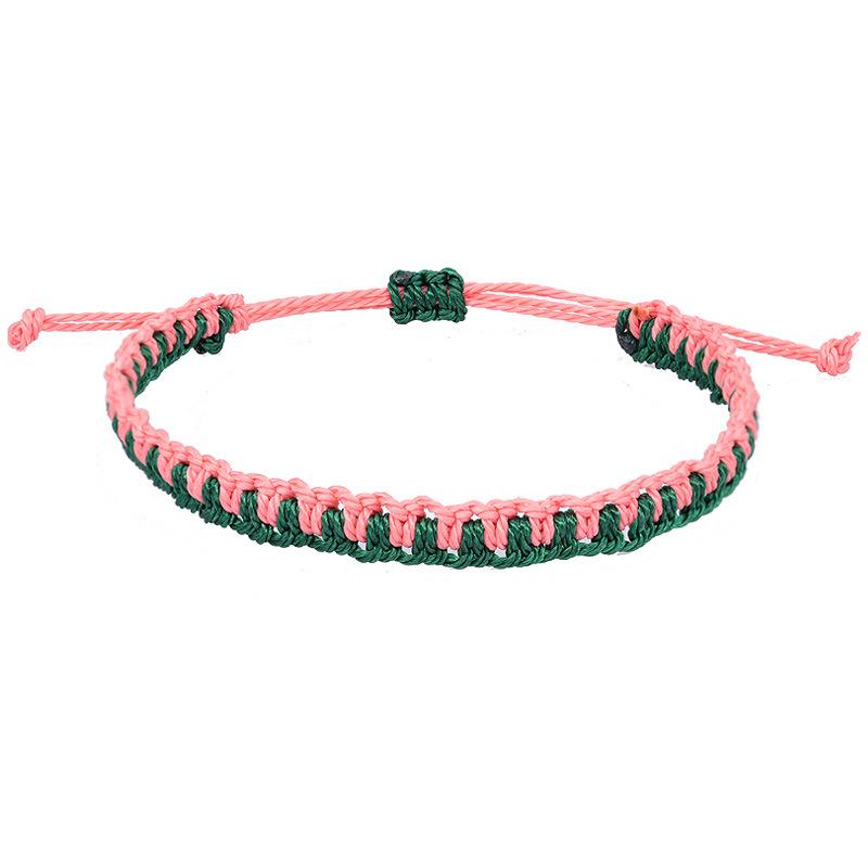 Handmade Woven Red String Bracelet, Waterproof Wax Thread Braided Bracelet, Peace Knot Jewelry Accessory