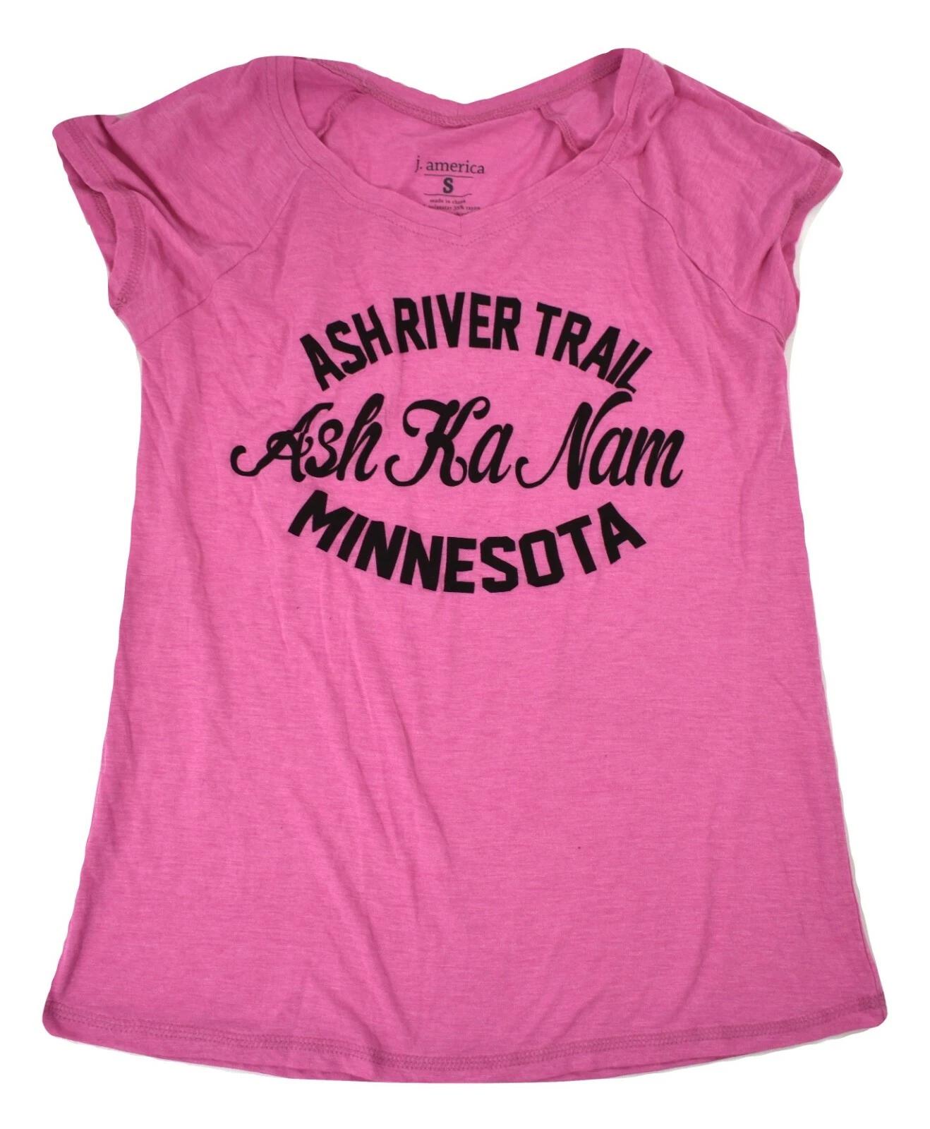 J. America Womens Ash River Trail Ash Ka Nam Minnesota Shirt New S 2XL