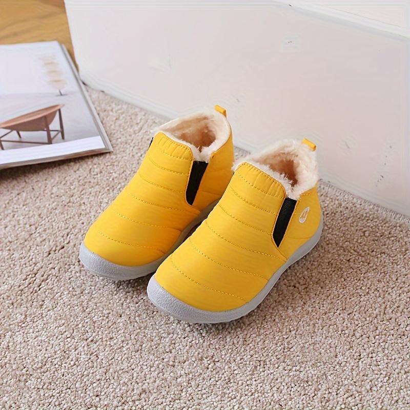 New Winter Warm Snow Boots for Boys & Girls - Thick Insulated Slip-On Round Toe with Fleece Lining, Soft Fabric Upper & Rubber Sole, Winter Boots