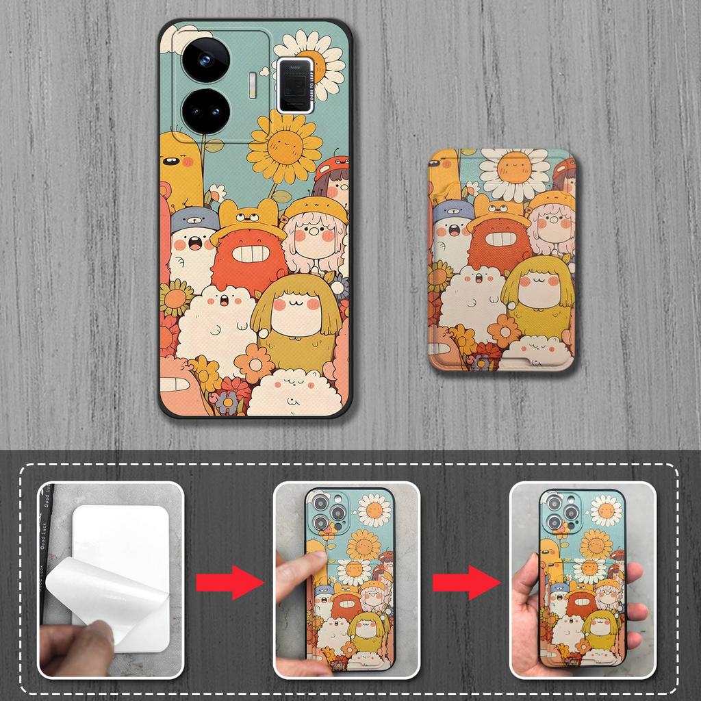 Waterproof Card Bag Phone Case For OPPO Realme GT NEO5/240W/Realme GT3 Fashion Design Dirt-resistant Cover Cartoon Cute