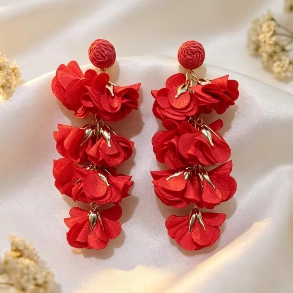 Orecchini a Clip Stile Etnico Design Colorato Orecchini Senza Foratura Orecchini a Fiore Per Donna Regalo