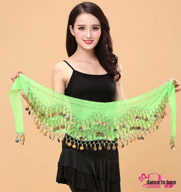 Indischer Bauchtanz Hüftgürtel mit Goldmünzen - Auftritts- & Übungskostüm-Accessoire