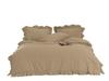 Bedding Set 160x200 100% CREASTED COTTON with Ruffles Akdeniz Light Beige