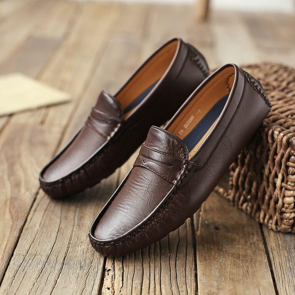 Decarsdz Herrenschuhe Herren Hochwertige Leder Slipper Schuhe für Herren Sommer Herbst Bequem Fahren Faul Herren Freizeitschuhe
