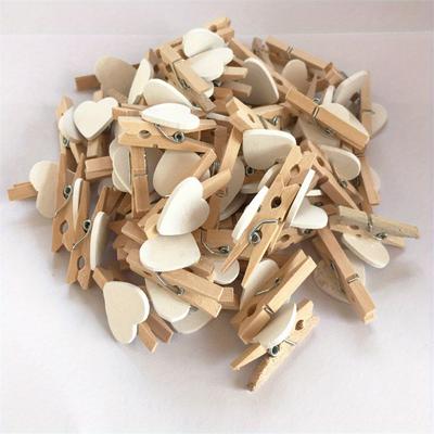 50Pcs/Set Wooden Clips Love Heart Pegs Clothespin DIY Cute Wedding Decoration Craft Pegs Clothespin