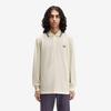 Fred Perry [M3636] Long Sleeve Twin Tip Fred Perry Shirt - Ecru/Court Blue/Ox Blood Afpm2533636-Z46