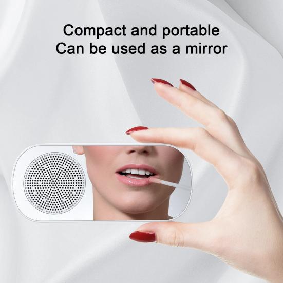 Despertador espelhado sem fio, alto-falante, compatível com bluetooth 5.0, cartão fm, suporte para entretenimento doméstico, alto-falante multifuncional