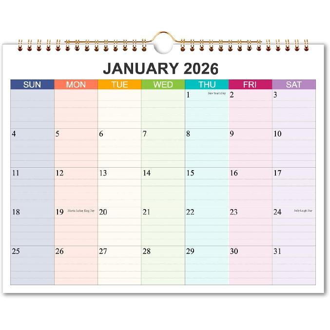 2026 Calendar - Wall Calendar 2026 Monthly Planner from January 2026 To December 2026, 12 Months Calendar with 140 Gsm Premium Paper, Twin-Wire
