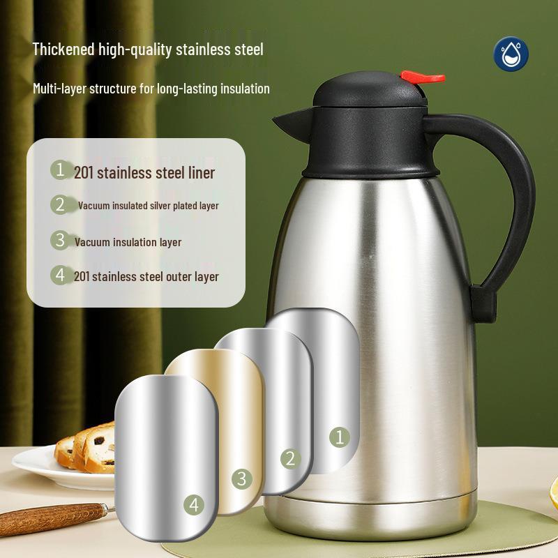Chickpea Stainless Steel European Style Coffee Pot - Multi-Functional Insulated Thermal Kettle for Hot & Cold Storage.