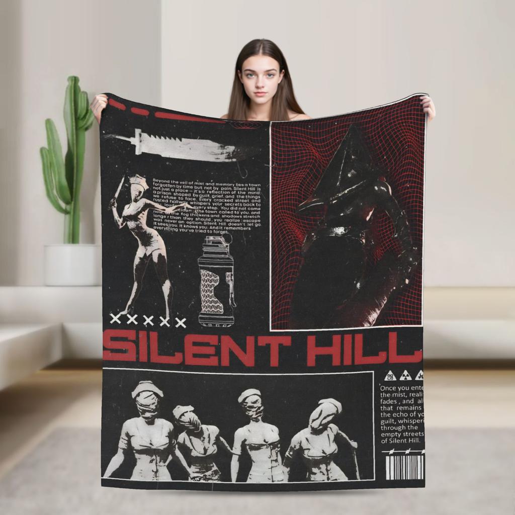 Silent Hill Game Blanket Super Warm Aesthetic Plush Throw Blanket For Outdoor Picnic Flannel Bedspread Bed Cover