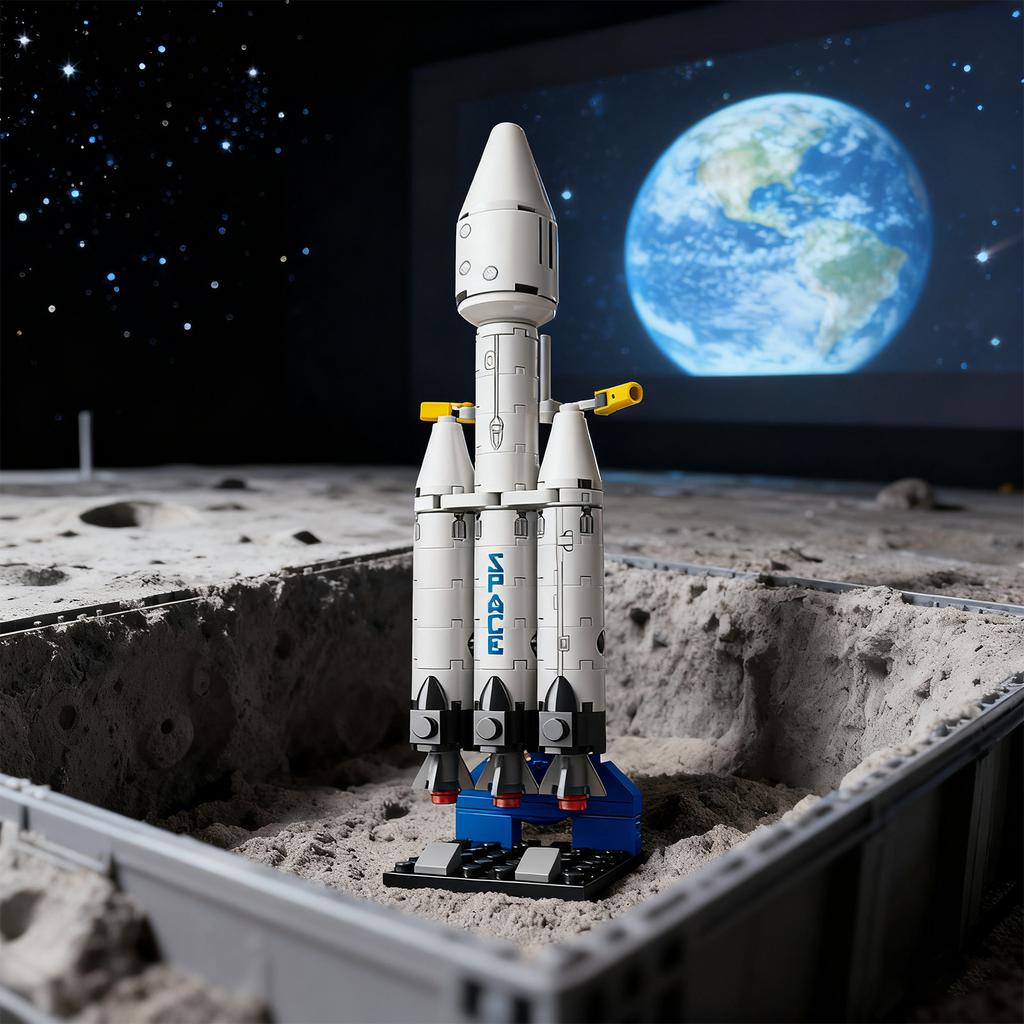 Space Rocket Ship Building Block Model Military Assembly Boy Educational Children's Toy