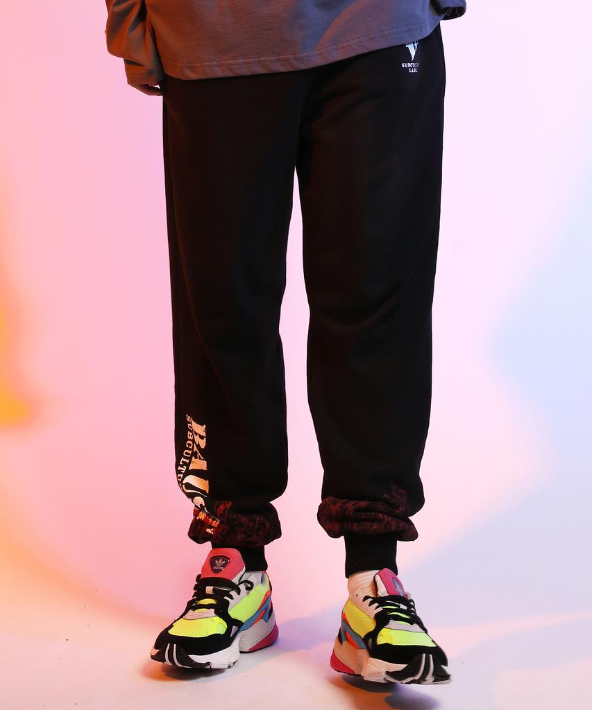 BAUST Blood Punk Printed Embroidery Sweatpants [Black]