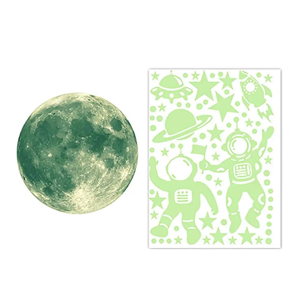 

Luminous Moon Stars Wall Stickers For Kids Room Bedroom Decor Glow In The Dark Earth DIY 3D Stickers Fluorescent Home Decor U9X8
