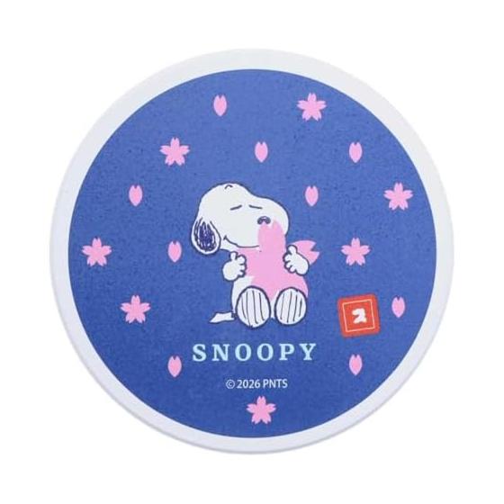 Marimo Craft SNOOPY Sakura Design Coaster - Official Character Goods, Tableware, Cup Holder, Interior Decor, Giftable (SPC-1468)