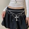 Diamantbesetztes hohles Kreuz Quaste Perlenkette & Taillenkette - Premium Gürtelzubehör