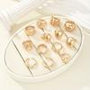 13Pcs/Set Geometric Irregular Smooth Ring Sets for Women Vintage Gold Color Wide Face Adjustable Rings New Fashion Jewelry Gifts