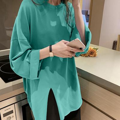 Women's Long,sleeved T,shirt, Elegant , Korean , Loose Fit, Versatile, Casual, Unique Design, Irregular Base Layer.