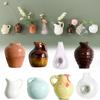 8Pcs Cute Magnetic Mini Vases Set 3D Ceramic Bud Vases Refrigerator Magnets for Office Home Decor