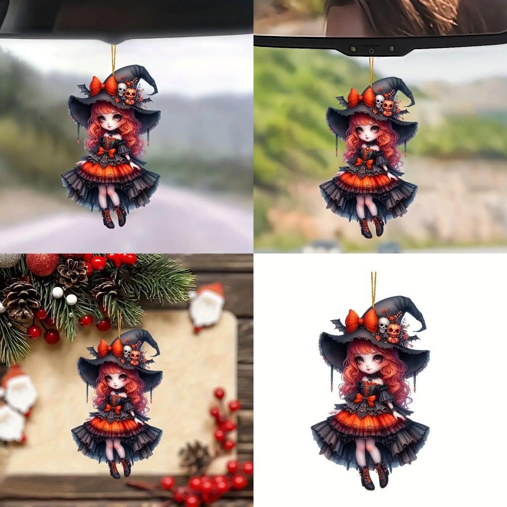Acrylic Car Halloween Hanging Girl Pendant Auto Interior Driving Accessories