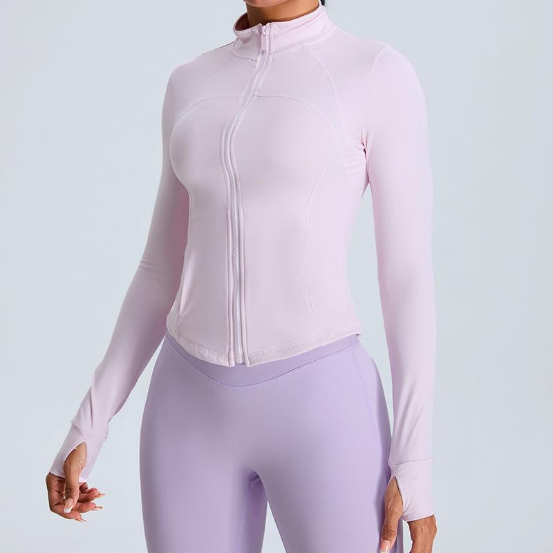 Autumn And Winter Nude Slimming Slimming Zipper Yoga Long Sleeved Fitness Jacket Top Outdoor Running Sports Jacket For Women
