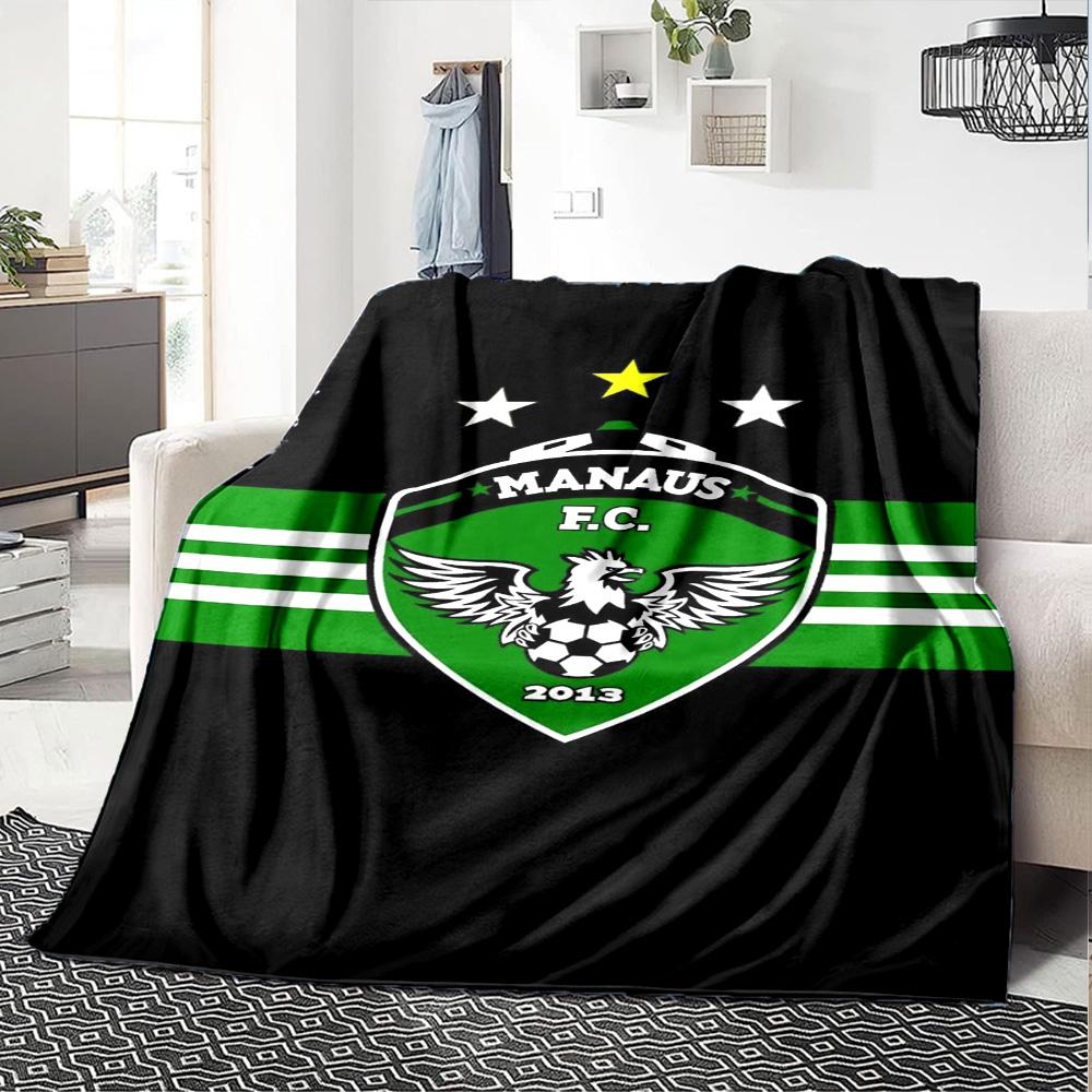 MANAUS FC Print Flannel Blanket High Quality Warm Comfortable Cover for All Seasons Perfect for Gifts Home Decor