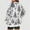 Mode Femme Décontracté Manches Longues Imprimé Noël Col en V Haut Sweat