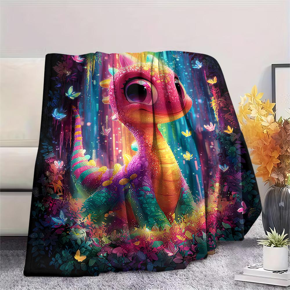 

Dinosaur Print Flannel Blanket, High quality Comfortable for All Seasons, Home Decor, Warmth and Comfort, Perfect for Christmas Gifts 80cm x 120cm