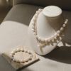 Jlauren Baroque Freshwater Pearl Silver Ball Bracelet B0942