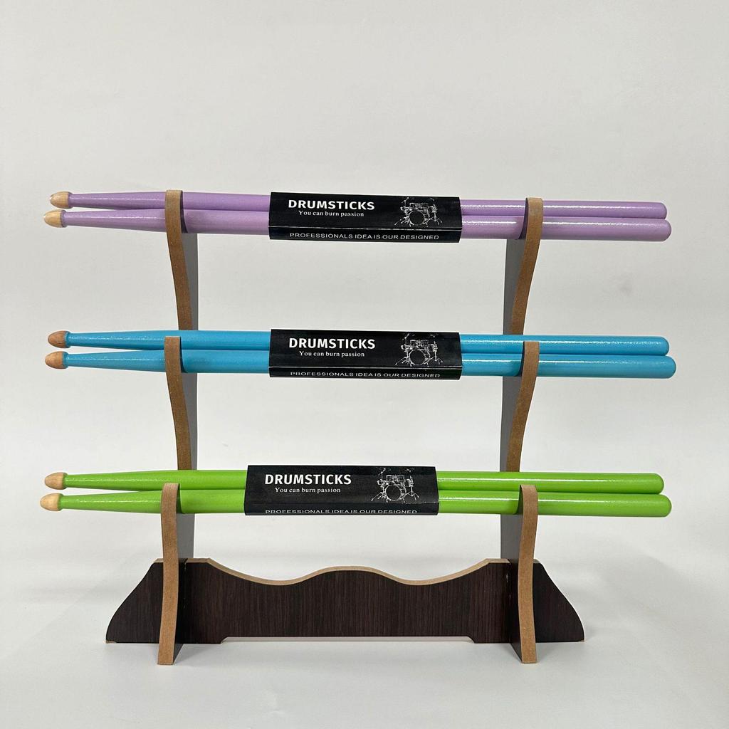 Soporte de Exhibición de Baquetas de Madera de Múltiples Capas para Instrumentos Musicales