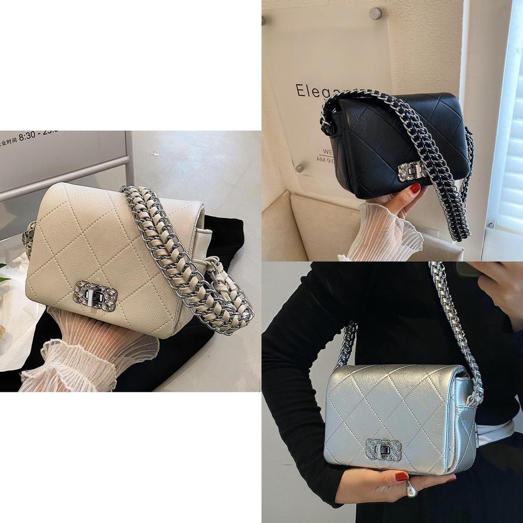 Mini Shoulder Bag 2023 New Small Square Bag With Chain Strap Summer Quilted Texture Urban Style Bag