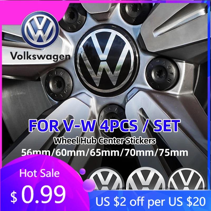2026 Hot For Volkswagen VW 60mm 4pcs Car Wheel Center Hub Sticker for VOLKSWAGEN Golf 5 6 7 Polo Passat Tiguan Bettle Bora Toura