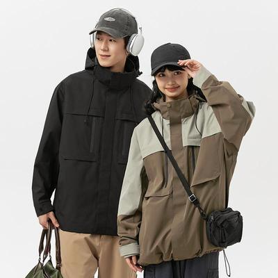 Hooded Jacket Men's Spring and Autumn New Trend Loose and Versatile Hooded Jacket Mountain Outdoor Windproof Couple Coat